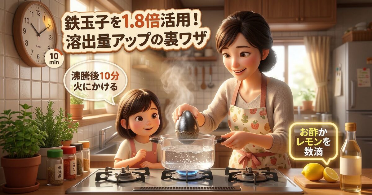 鉄玉子の効果を1.8倍に引き上げる！溶出量を増やす裏ワザ