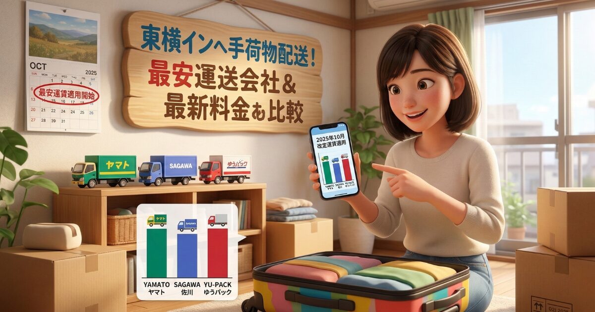 東横インや自宅へ荷物を配送する最安の運送会社と最新料金