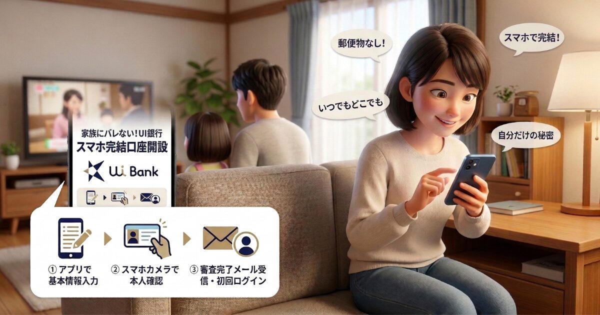 家族にバレない！UI銀行のスマホ完結で口座を作るための3つの手順