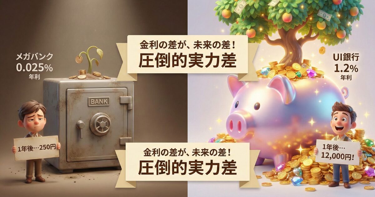 UI銀行の金利1.2%は怪しい?メガバンクと比較して判明した圧倒的実力差